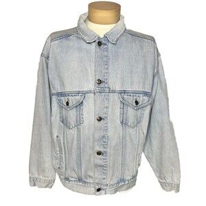 Vintage 90s Pepsi Jean Jacket Denim Blue Trucker Light Wash
